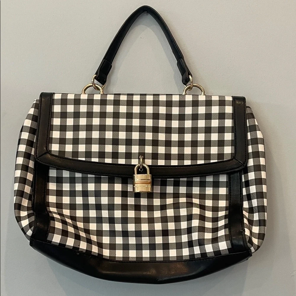 Black and White Checkered Handbag